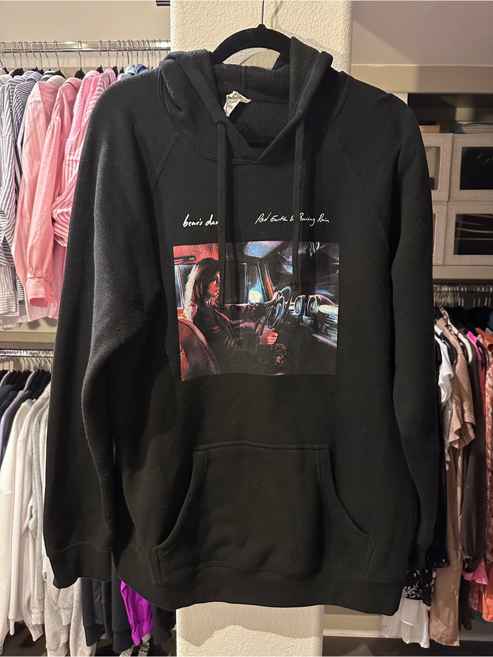 Bear’s Den Oversized Graphic Hoodie - Red Earth & Pouring Rain Album Cover